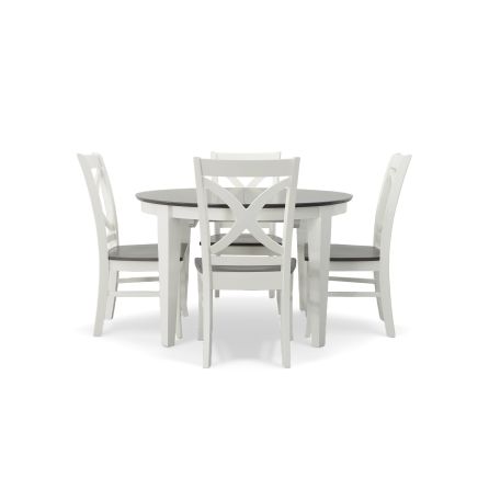 Cosmopolitan Heather Gray/White 5 Piece Dinette Set (Oval Table with 4 Salerno Side Chairs)