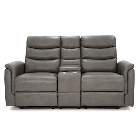 Lily Silver Power Reclining Console Loveseat