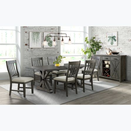 Sawbuck 7 Piece Dining Set (Table with 6 Side Chairs)
