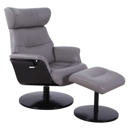 Stockholm Steel Lounger Chair with Ottoman
