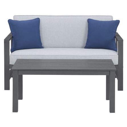Fynnegan Outdoor Loveseat with Table