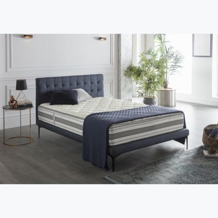 Stratton Navy Upholstered Bed