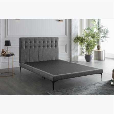 Stratton Dark Gray Upholstered Bed