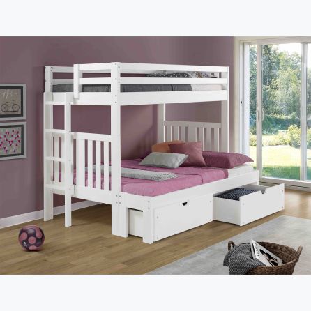 Cambridge White Bunk Bed with Drawers
