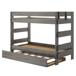 Rugged Driftwood Youth Bunk Bed with Trundle