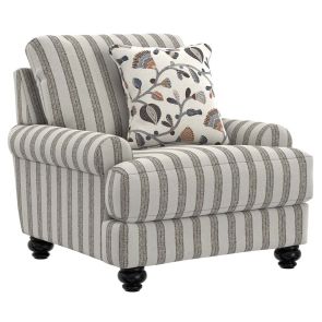 Angled front view of Marley Mocha Stripe Chair