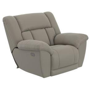 Angled front view of Sentinel Smoke Power Layflat Recliner