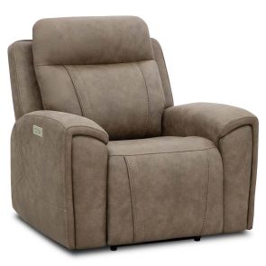 Angled front view of Mandalay Mist Power Headrest Recliner