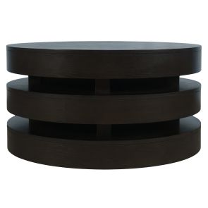 Front view of Brix Espresso Round Cocktail Table