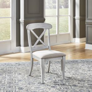 Ocean Isle White/Pine Upholstered Side Chair