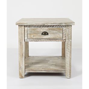 Seaside Washed Grey End Table