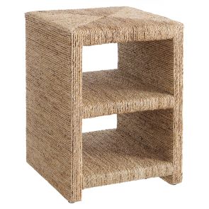 Front view of Seagrass end table