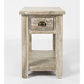 Seaside Washed Grey Chairside Table