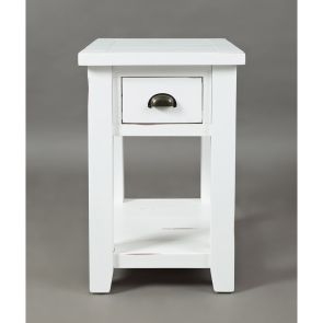Seaside Weathered White Chairside Table