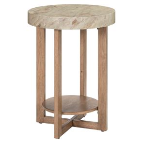 Angled front view of Danby Round Chairside table