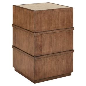Angled front view of Shaker Lakes Square Chairside Table