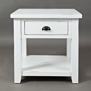 Seaside Weathered White End Table