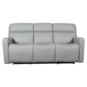 Front view of Chase Oslo Grey Power Headrest & Lumbar Reclining Sofa