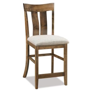 Front view of Maple Earthtone Florence Upholstered Stool