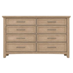 Front view of Jamestown Bleached Oak Triple Dresser