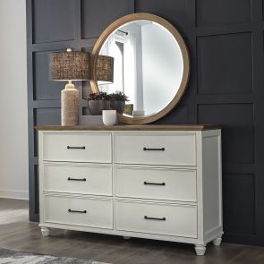 Room view of Vista Hickory & Shell Dresser with mirror 