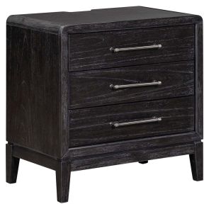 Angled front view of Ambrose 3 Drawer Nightstand