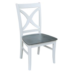 Cosmopolitan Heather Gray/White Salerno Side Chair