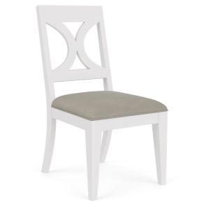Angled front view of Cora X-Back Upholstered Side Chair