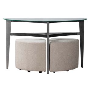 Capri 3 Piece Set (Sofa Table with 2 Upholstered Stools)