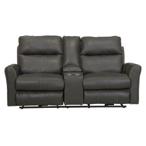 Front view of Freddie reclining loveseat