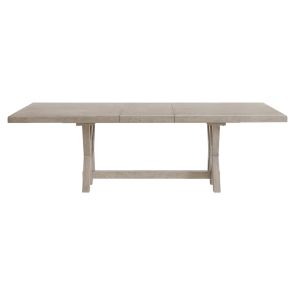 Front view of Coronado Trestle Table with leaf extension shown