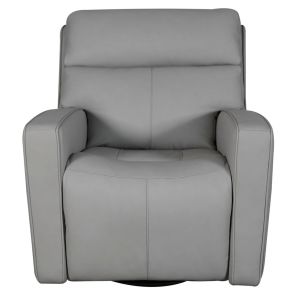Front view of Chase Oslo Grey Power Headrest & Lumbar Recliner