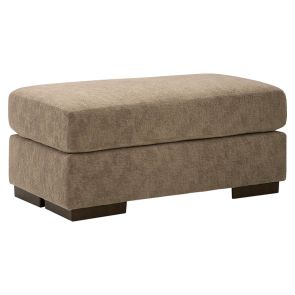 Front view of Jayne Park Pecan Ottoman