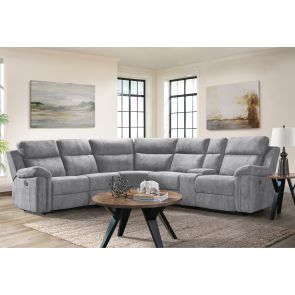 Front view of Jefferson 6 Piece Power Reclining Sectional