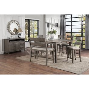 Grey Mango 6 Piece Pub Set (Pub Table with 4 Stools and Bench)