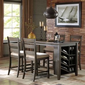 Rokane 5 Piece Counter Set (Counter Table with 4 Stools