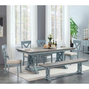 Bar Harbor 6 Piece Dining Set (Table with 4 Side Chairs and Bench)