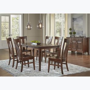Maple Earthtone 7 Piece Dining Set (Table with 6 Side Chairs)
