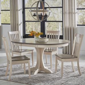 Driftwood/Maple Round Dining Table - Bernie & Phyl's Furniture
