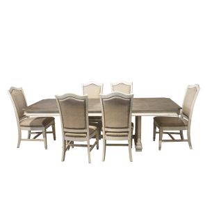 Abbey Park 7 Piece Dining Room (Table with 6 Upholstered Side Chairs)