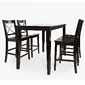 Simplicity Espresso 5 Piece Counter Set (Counter Table with 4 Counter Stools)