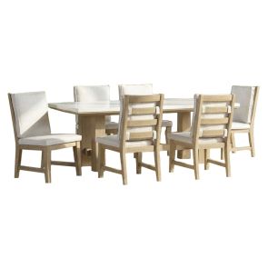 Front view of Cornerstone 7 Piece Dining Set (Stone Top Table with 6 Side Chars)