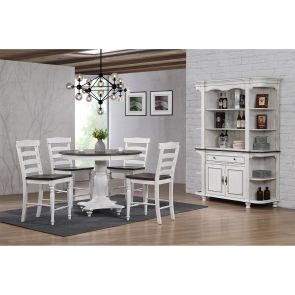 French Country 5 Piece Counter Set (Round Table with 4 Stools)