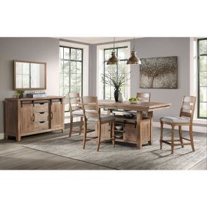 Highland 5 Piece Counter Set (Counter Height Table with 4 Ladder Back Stools)
