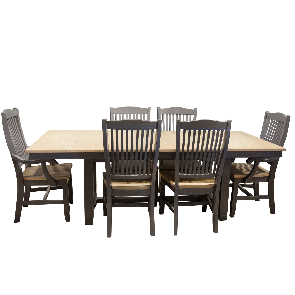 Port Townsend 7 Piece Dinette Set (Trestle Table with 4 Wood Side Chairs and 2 Arm Chairs)