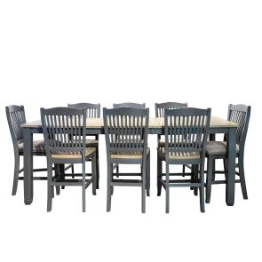 Port Townsend 9 Piece Pub Set (Pub Table with 6 Wood Stools and 2 Upholstered Stools)