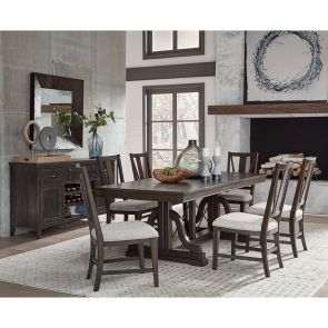 Westley Falls 7 Piece Dining Set (Trestle Table with 6 Side Chairs)