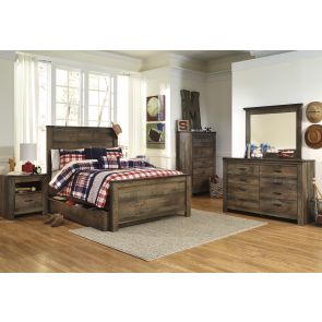 Trinell  Panel Bed with Trundle