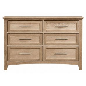 Front view of Jamestown Bleached Oak Youth Double Dresser