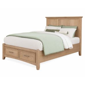 Front view of Jamestown Bleached Oak Storage Bed